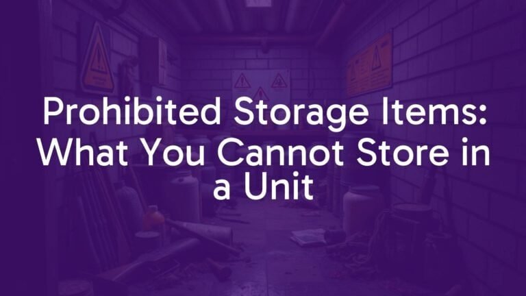Prohibited Storage Items: What You Cannot Store in a Unit